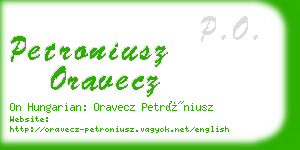 petroniusz oravecz business card